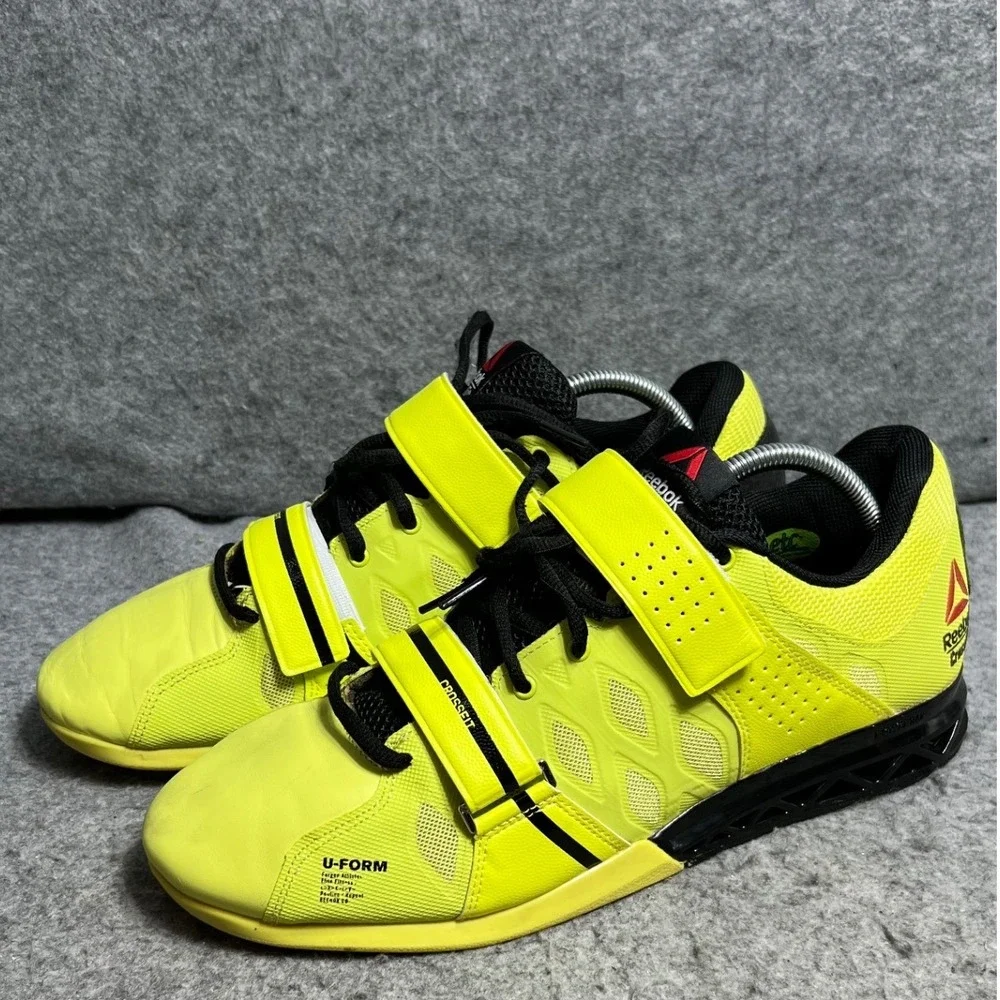 Reebok CrossFit Lifter Plus 2.0 Mens Weightlifting Shoes Neon Yellow Size 10.5